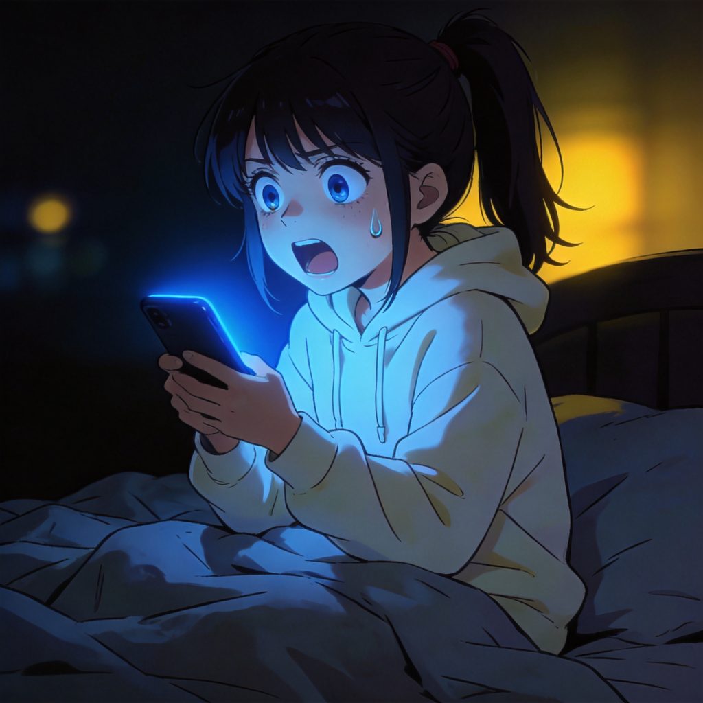 女孩被监控画面吓得猛然坐起，满脸惊恐